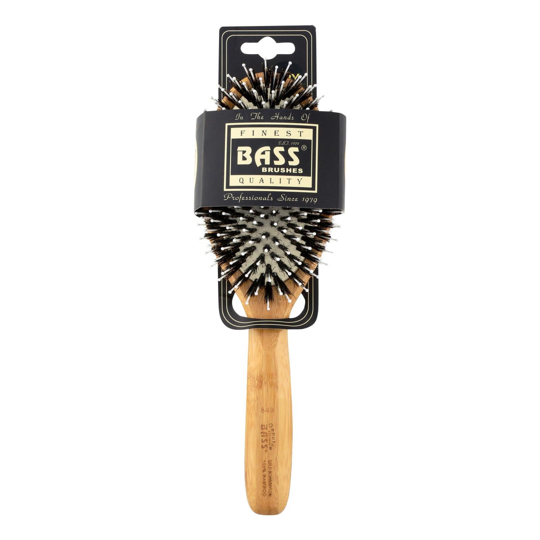 Bass Brushes - Nylon Bristle Brush - Large Oval Wild Boar - 1 Count - Maras Green